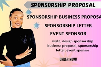 write, design sponsorship business proposal, sponsorship letter, event sponsor