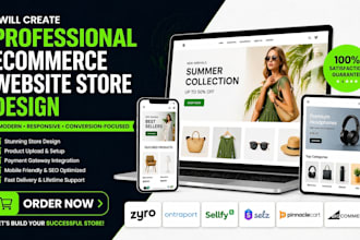 create zyro ontraport sellfy selz pinnaclecart bigcommerce website store design