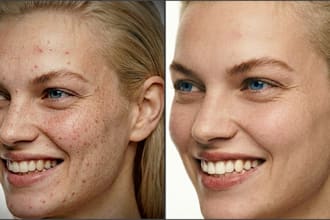 do natural skin retouch, acne removal and beauty editing