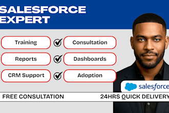 setup salesforce training consultation employees adoption reports dashboards crm