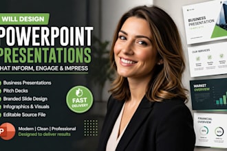 do powerpoint presentation design, investor pitch desk and google slides
