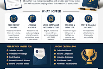 fulfill article peer review criteria and pass judging criteria for eb1,eb1a n1w