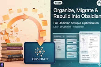 organize , rebuild and migrate your note into obsidian, full obsidian set up