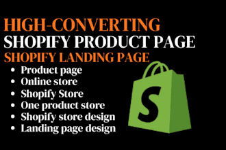design shopify home page, product page, landing page, using pagefly and gempages