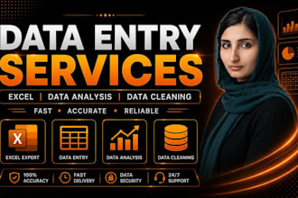 data entry, data analysis, excel dashboard, and spreadsheet tasks