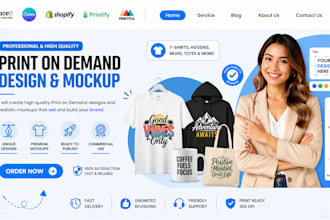 placeit print on demand high quality pod mockup tshirt design printful printify