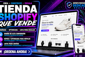 crea tu tienda shopify profesional en español con dropshipping y ecommerce