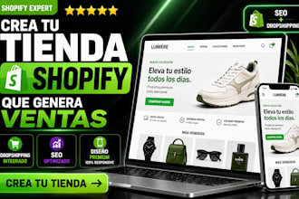 crear tu tienda shopify profesional en español con dropshipping SEO y ecommerce