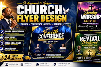 design unique church flyer, program flyer, special program and conference flyer