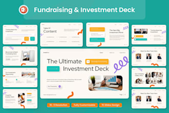 design startup investor fundraising pitch deck, financial analysis ppt slides
