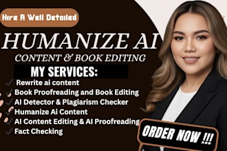 manually rewrite, edit, humanize ai content  proofreading ai, plagiarism check