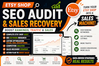 audit and optimize your esty shop SEO to boost sales rank and traffic