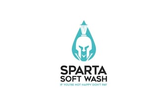 design unique spartan themed logo for sparta soft wash
