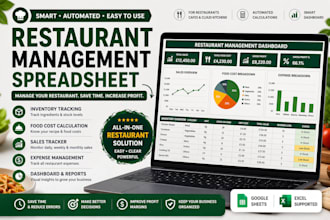 create restaurant management spreadsheet with automation food cost tracker