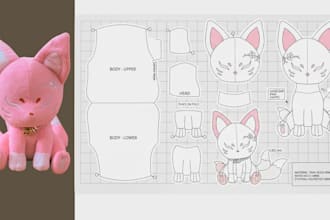 create custom plush toy sewing pattern mascot handmade toys or character design