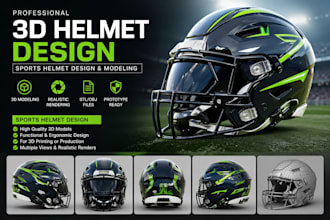 design 3d helmet product for motorcycle, sports and industrial use