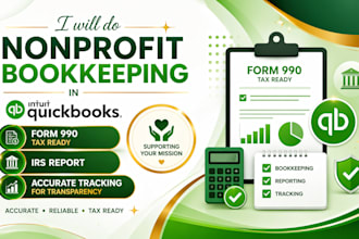 do nonprofit bookkeeping in quickbook form 990 tax ready irs report and tracking