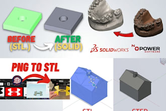 fix, repair, and convert stl file to editable cad model for 3d printing