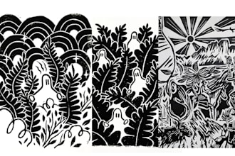 custom linocut woodcut illustration, vintage engraving, detailed hand drawn art