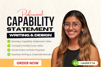deliver professional capability statement, company profile or business portfolio