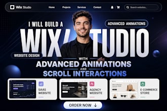build a wix studio website with advanced animations for agencies and business