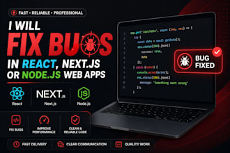 fix bugs in react nextjs or nodejs webapp