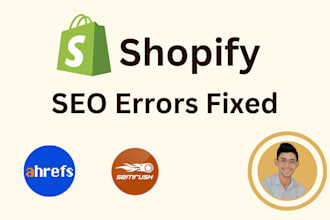 fix shopify SEO errors with semrush ahrefs screamingfrog google search console