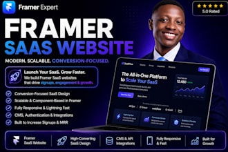 framer saas website, startup landing page, tech website, business website, saas
