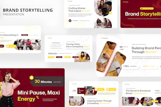 redesign editable storytelling powerpoint template, branding presentaton slides