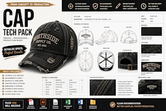 factory ready cap tech pack for distressed denim baseball trucker snapback hat
