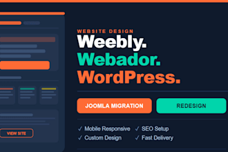 weebly website design, weebly redesign, joomia to wordpress, webador website