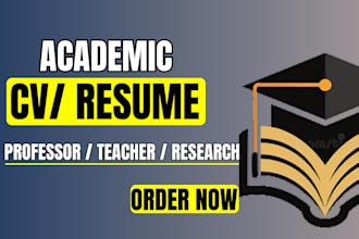 write ats academic CV, phd, lecturer, professor and research resume
