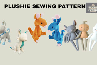 design custom plushie sewing pattern blueprint for production stuffed animal