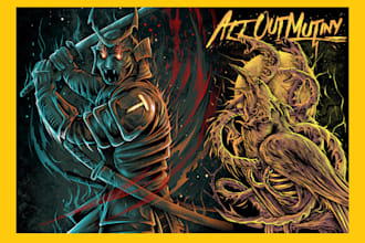 design killer metal band t shirt artwork in dark style
