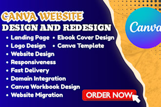design canva website, canva landing page, canva link in bio for business ,blog