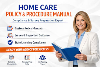 write healthcare, home care policy and procedure manual and employee handbook