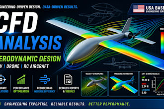perform cfd analysis and aerodynamic design for uav, drone, rc aircraft