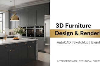 create  3d furniture design and realistic interior redering