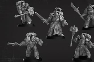 create 3d character sculpt, miniature and stl file for 3d printing