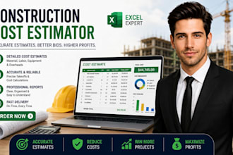 create excel construction labor calculator sheet and cost estimator material