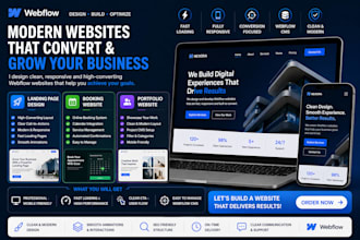 design webflow landing page, webflow booking and portfolio website for you