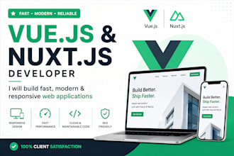 build a modern vue js or nuxt js website for your business
