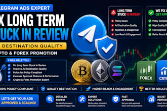 fix long term stuck in review telegram ads, ad destination quality, telegram ad