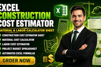 create an excel construction cost estimator with material and labor calculator
