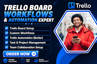 setup trello boards workflows automation trello project management trello expert