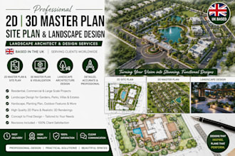 do 2d 3d master plan, site plan,landscape architect, and design