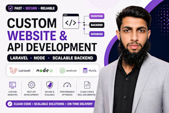 build custom websites and apis in laravel or node