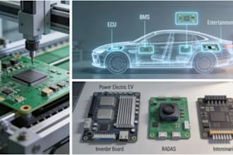 design automotive pcb for ecu, can bus, sensors and ev systems with emc  esp32