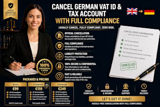 cancel german vat id and tax account with full compliance