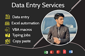 provide accurate and efficient data entry services, including copy paste task